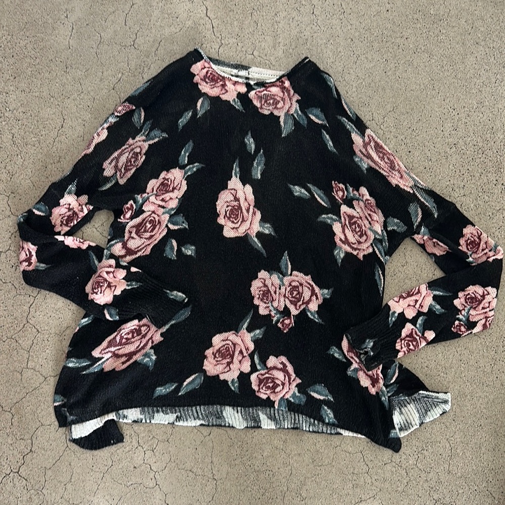 Show Me Your Mumu rose sweater, size M